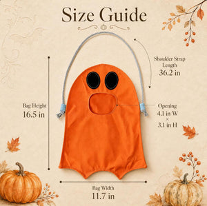 Customizable children's Halloween treat bag with blank or personalized name option for festive collection.