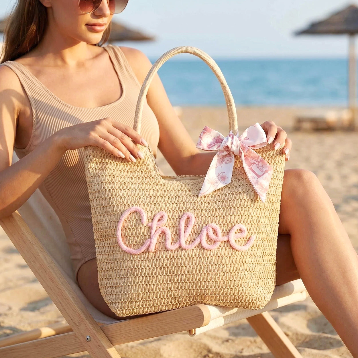 Personalized Straw Beach Bag,Boho Tote,Name Tote Bags,Bachelorette Party,Girls Trip Gift