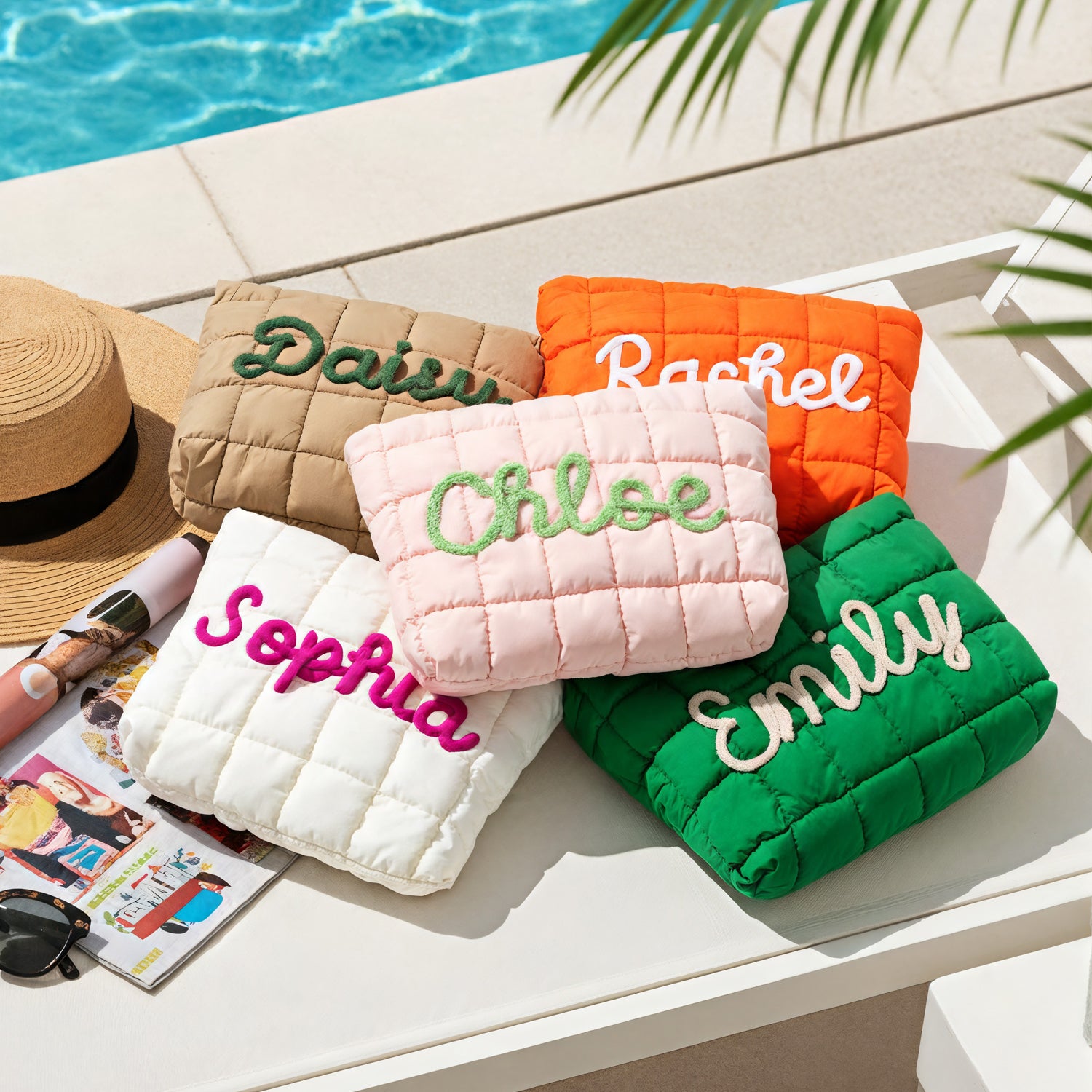 Personalized Corduroy Makeup Bag,Bachelorette Party Favors,Gift for Her,Women ToiletryBag,Bridesmaid Gift