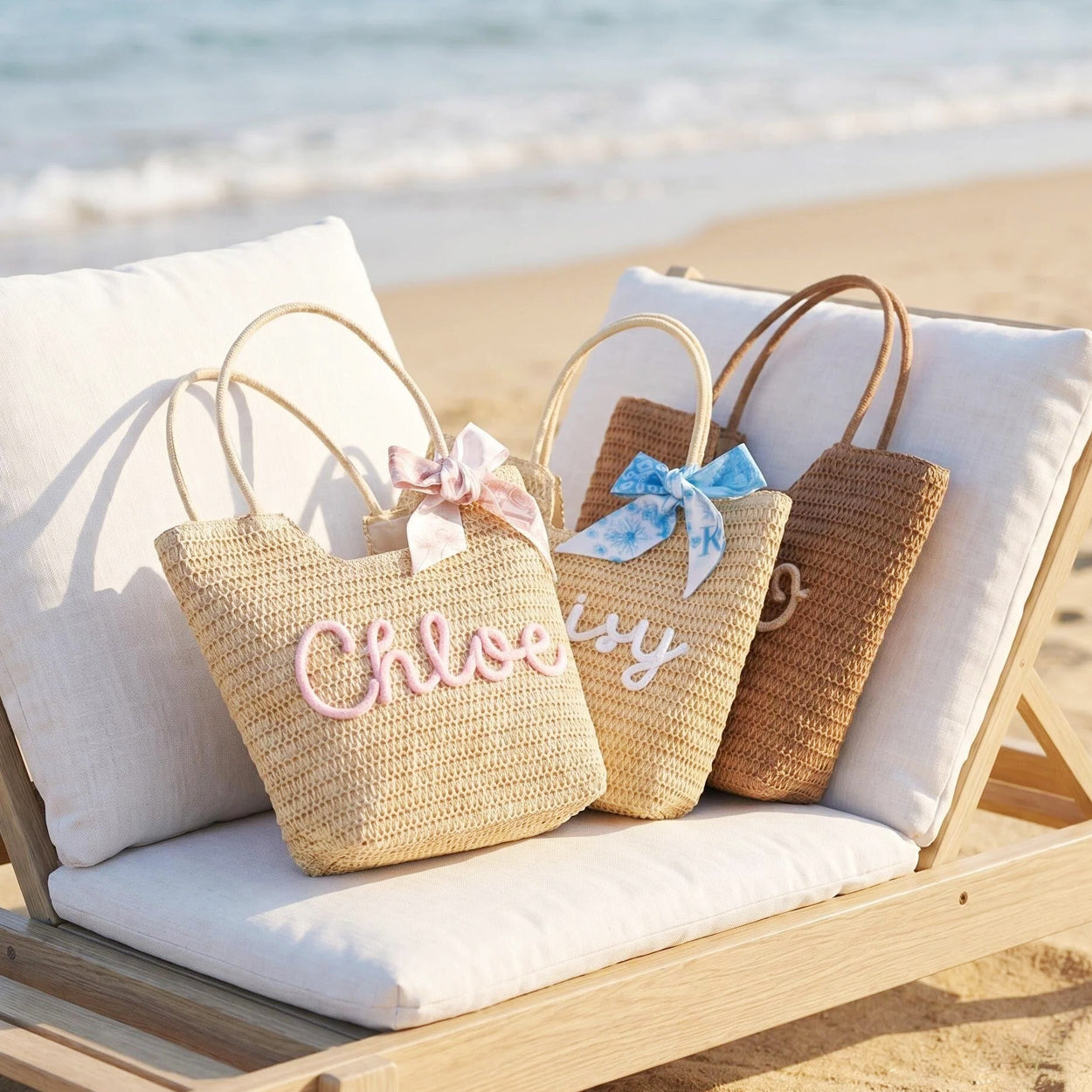 Personalized Straw Beach Bag,Boho Tote,Name Tote Bags,Bachelorette Party,Girls Trip Gift