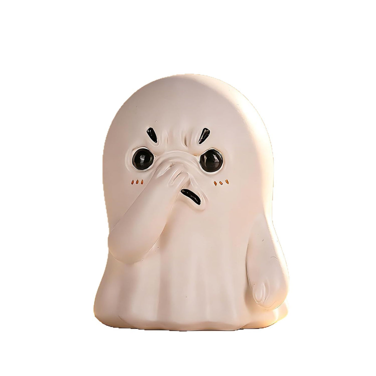 Whimsical mini ghost statue with mischievous expression – perfect as a quirky holiday gift or party favor.