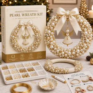 Christmas pearl wreath DIY beaded decoration