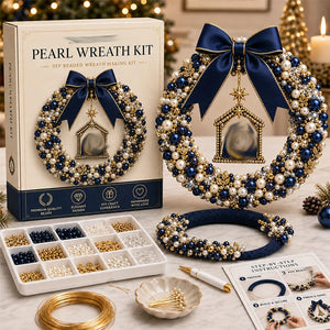 DIY Christmas wreath making kit with pearl beads
